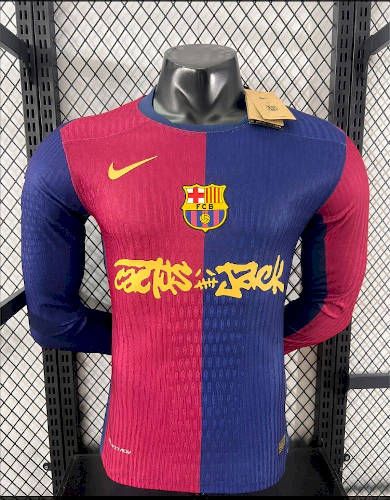 CAMISETA BARCELONA I 24/25 HOMBRE TRAVIS SCOTT MANGA LARGA (VERSIÓN JUGADOR)