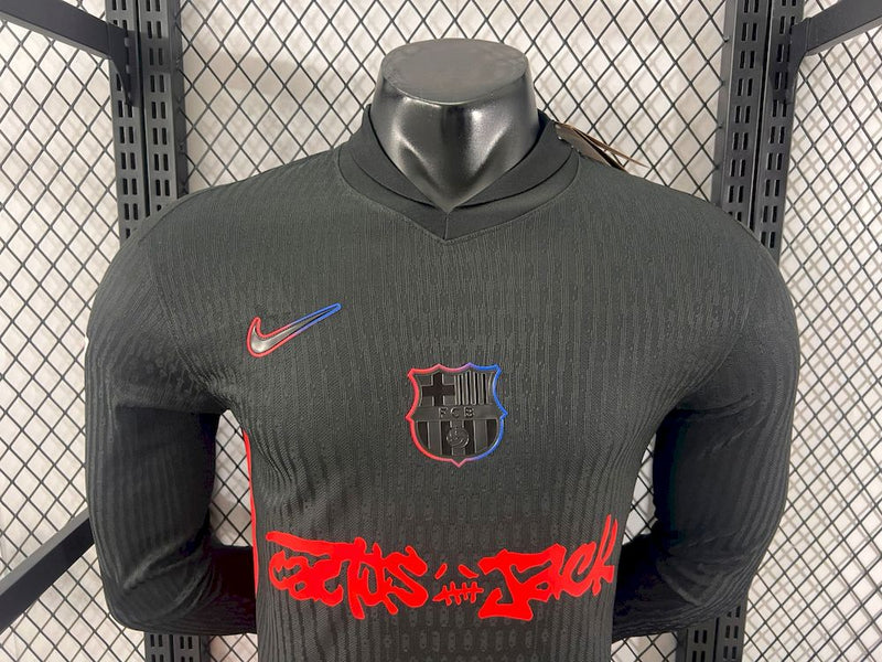 CAMISETA BARCELONA II 24/25 HOMBRE TRAVIS SCOTT MANGA LARGA (VERSIÓN JUGADOR)