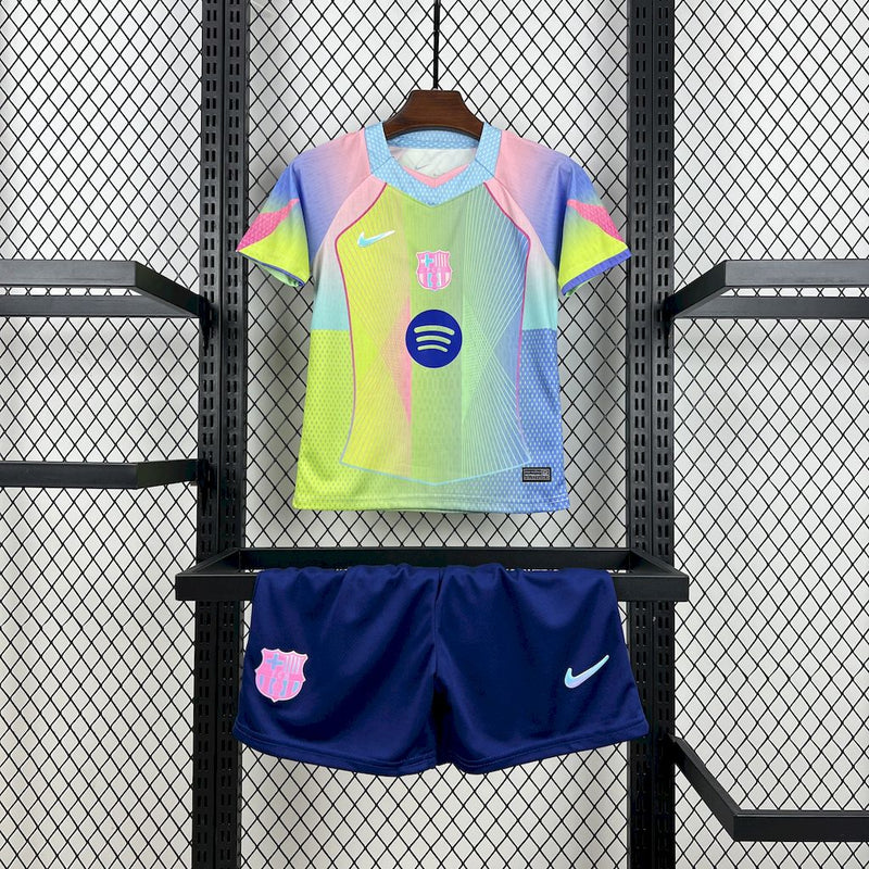 CAMISETA BARCELONA EDICIÓN ESPECIAL VERDE AZUL 25/26 CONJUNTO INFANTIL