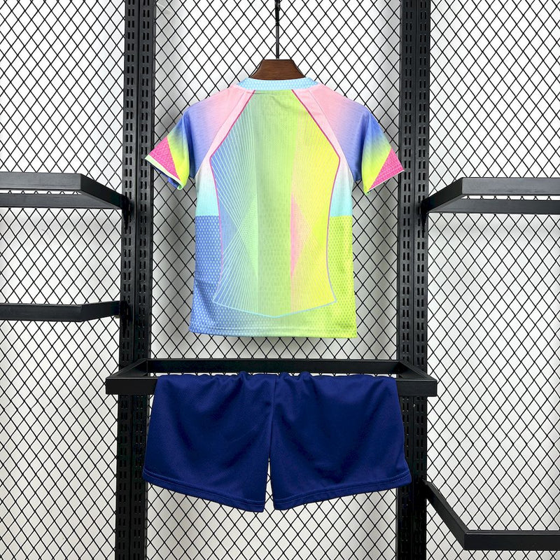 CAMISETA BARCELONA EDICIÓN ESPECIAL VERDE AZUL 25/26 CONJUNTO INFANTIL