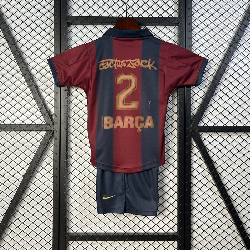 CAMISETA BARCELONA EDICION ESPECIAL 00/01 CONJUNTO INFANTIL TRAVIS SCOTT SKELETON