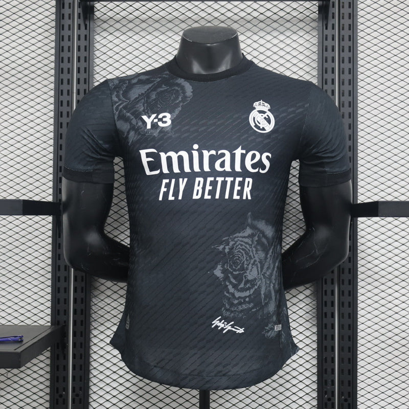 CAMISA PRETA REAL MADRID Y-3 24/25 HOMEM (VERSÃO DE JOGADOR) 