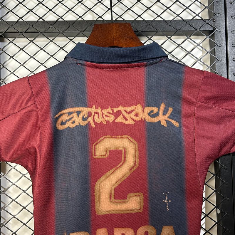 CAMISETA BARCELONA EDICION ESPECIAL 00/01 CONJUNTO INFANTIL TRAVIS SCOTT SKELETON